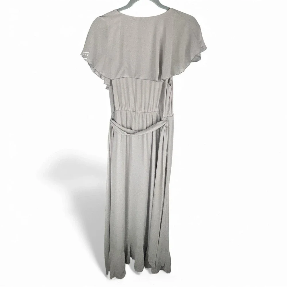 Show Me‎ Your MuMu Jess Womens Medium Chiffon Midi Dress Ruffles Wedding Holiday